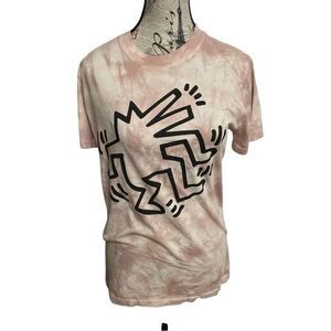 Keith Haring Graphic Pink Tie-Dye Short Sleeve Tee